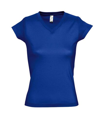 SOLs Womens/Ladies Moon V Neck Short Sleeve T-Shirt (Royal Blue)