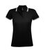 Polo manches courtes pasadena femme noir/blanc SOLS-1