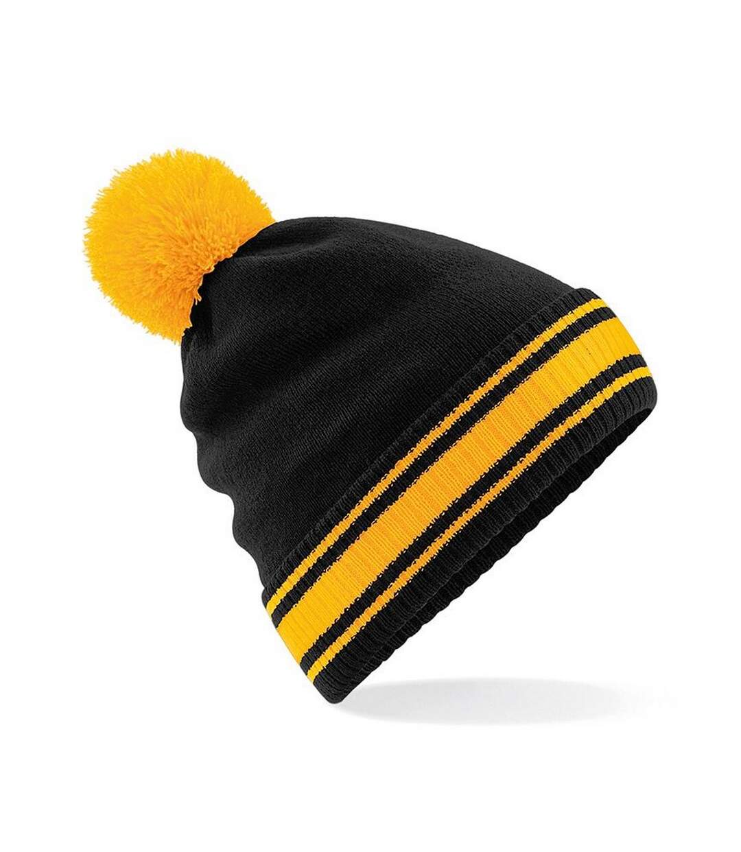 Bonnet stadium homme noir / jaune Beechfield