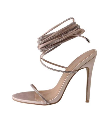 Womens/ladies Stiletto Heel Gladiator Sandals Champagne Gold Where´s That From
