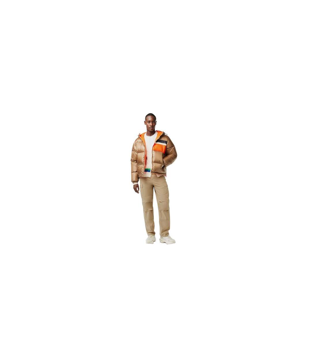 Mens Straight Cargo Trousers Beige Lacoste-1