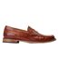 Mens garfield leather penny loafers burnt tan Base London-3