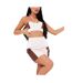 Womens/ladies Colour Block Halter Neck Bralette Beige Missy Empire-3