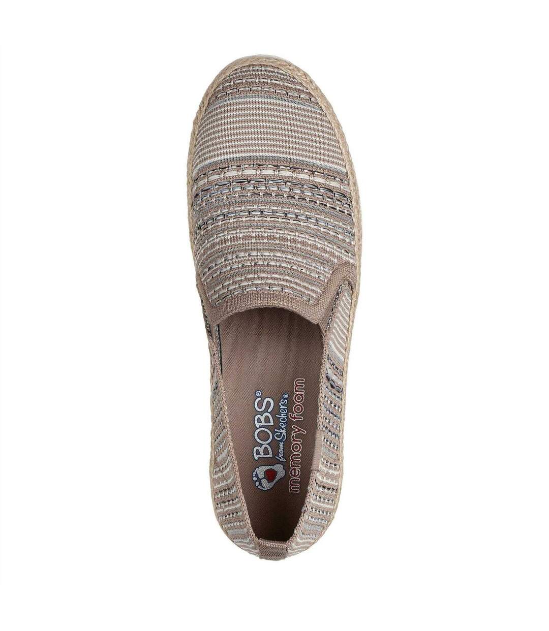Womens/ladies Twin Gore Woven Slip-on Espadrilles Multicoloured Skechers-3