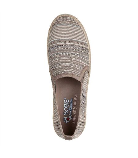 Womens/ladies Twin Gore Woven Slip-on Espadrilles Multicoloured Skechers