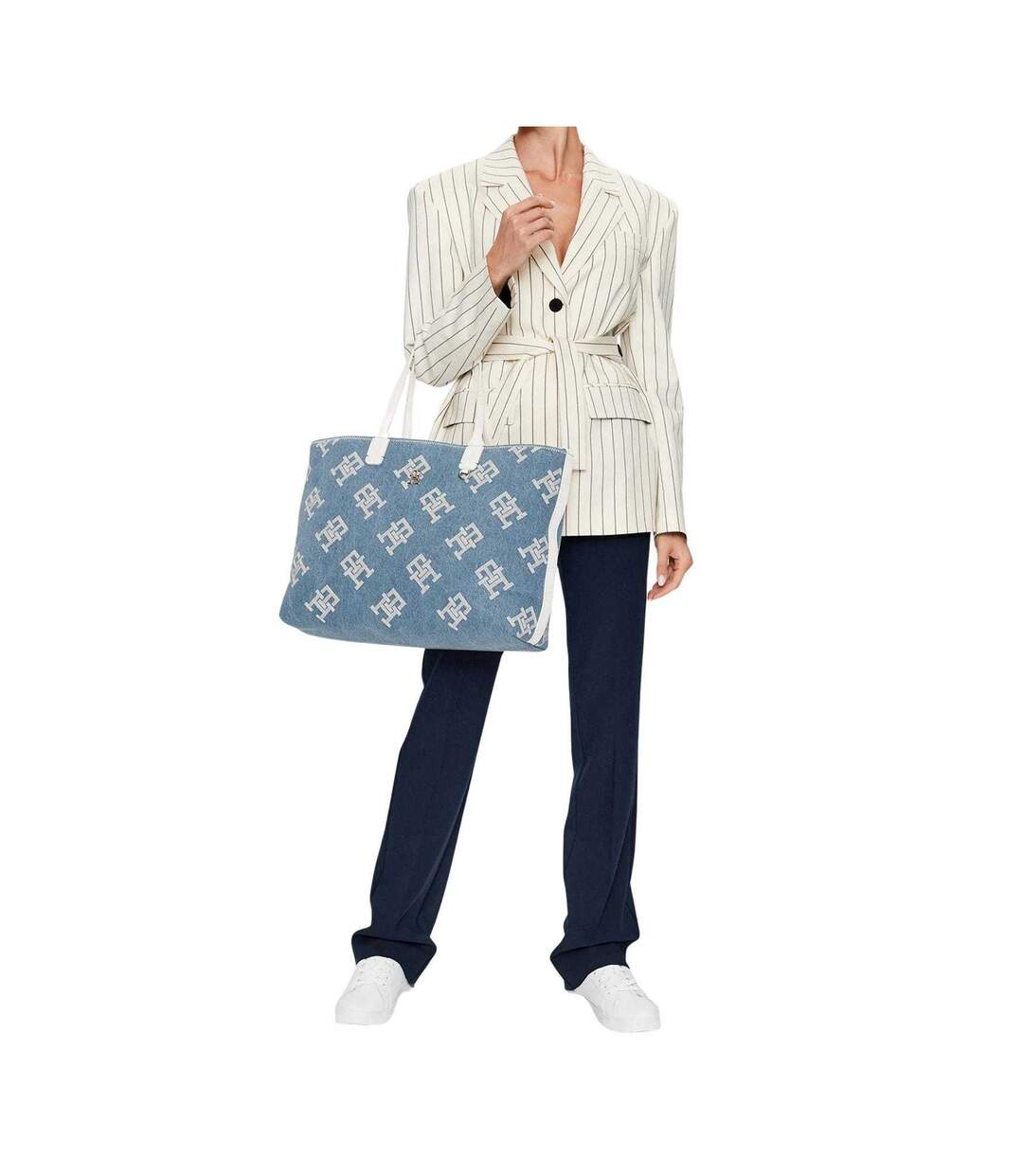 Sac À Main Motif/style Logo Répété Taille Unique Bleu Tommy Hilfiger-1