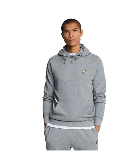 Mens pullover hoodie mid grey marl Lyle & Scott