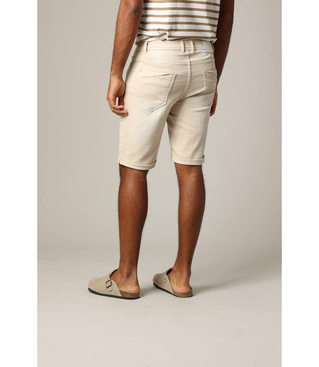 Bermuda en maille denim à coupe slim pour homme BART-4