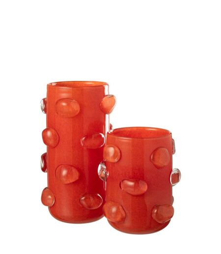 Vase Déco en Verre Aruna 23cm Rouge
