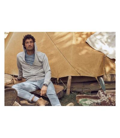 Veste À Capuche Premium Homme Gris Chiné Clique