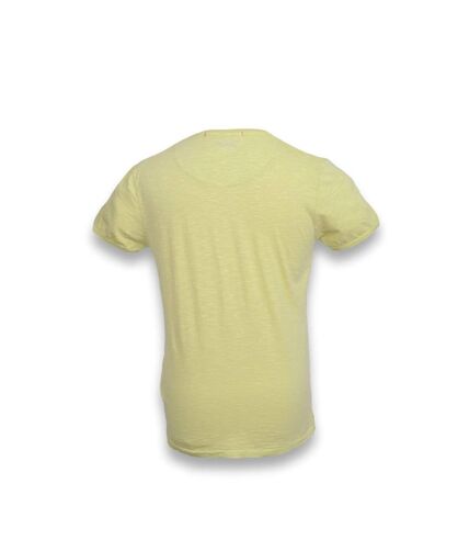 Tee shirt homme manches courtes de couleur jaune - Col rond