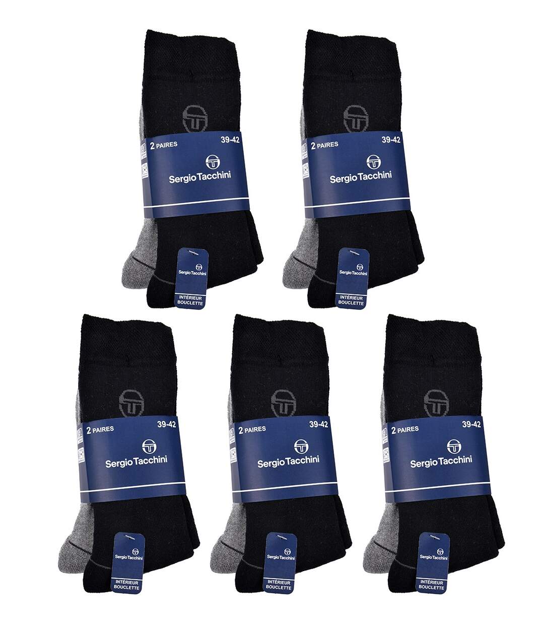 Chaussettes de Ville homme SERGIO TACCHINI Pack de 10 Paires 2404 PREMIUM BOUCLETTE-4