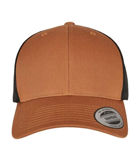 Casquette Trucker Motif/style Rétro Caramel Noir Flexfit