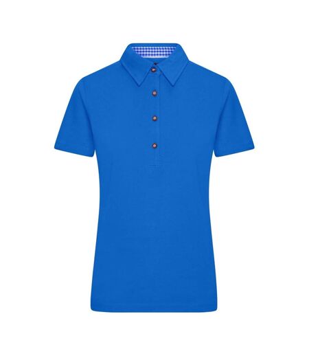Polo Traditional Femme Bleu Roi Blanc James And Nicholson