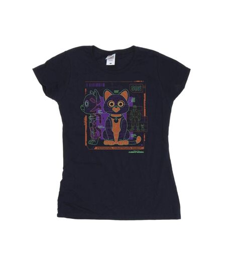 Disney T-shirt en coton technique Lightyear Sox Femme/Femme (Bleu marine) - UTBI29051