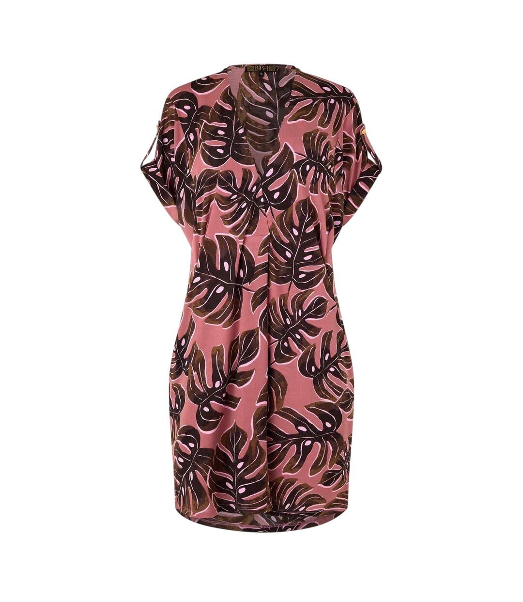 Womens/ladies All-over Print Tunic Dress Sunkissed Palm Leaf Biba-2