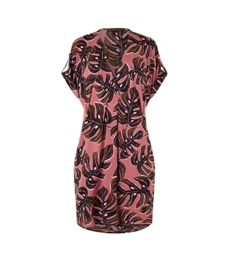 Womens/ladies All-over Print Tunic Dress Sunkissed Palm Leaf Biba