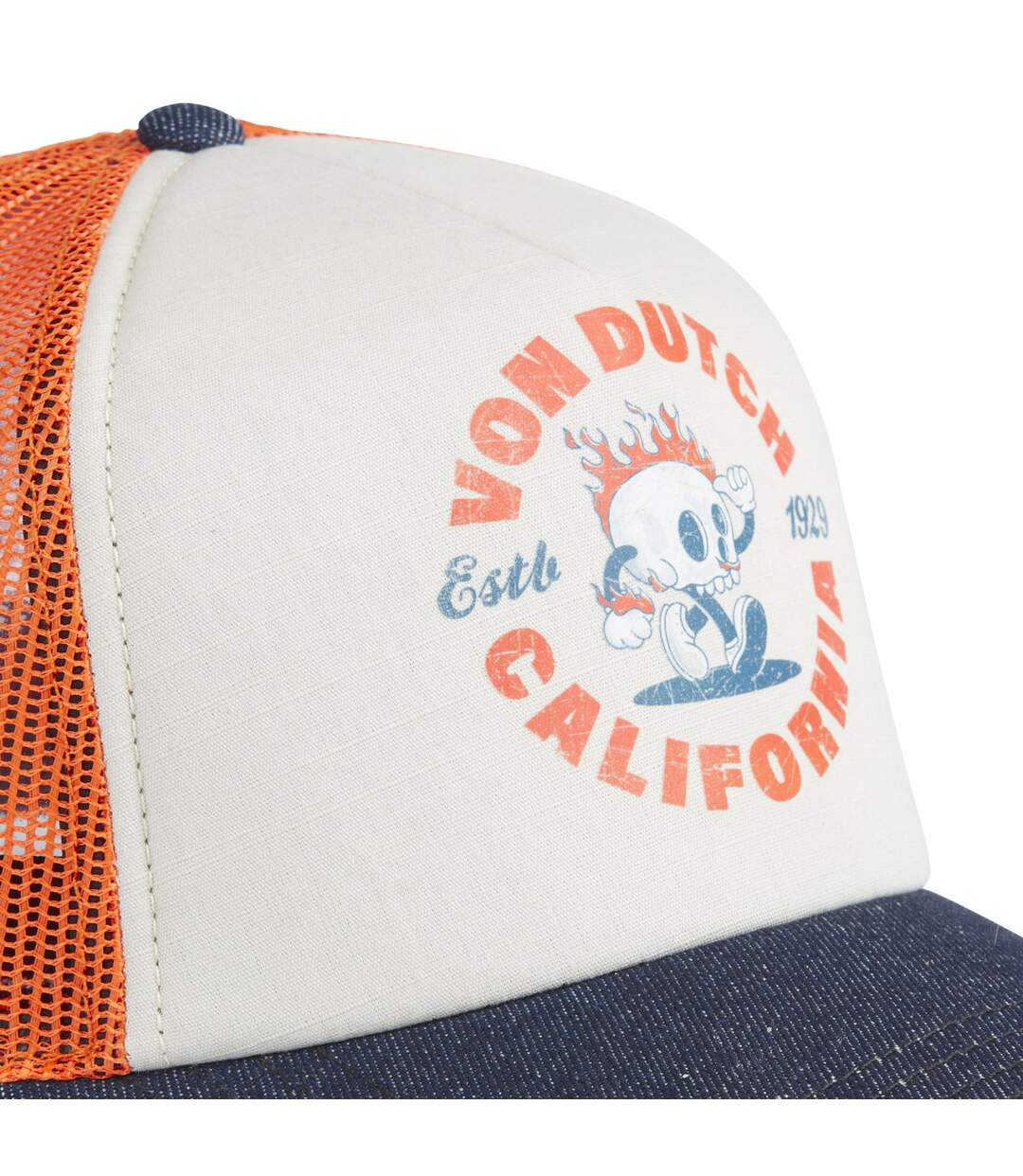 Casquette trucker avec filet effet bambou et print devant Crew Vondutch-3