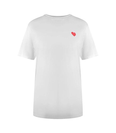 Womens/ladies Heart Logo T-shirt White Love Moschino
