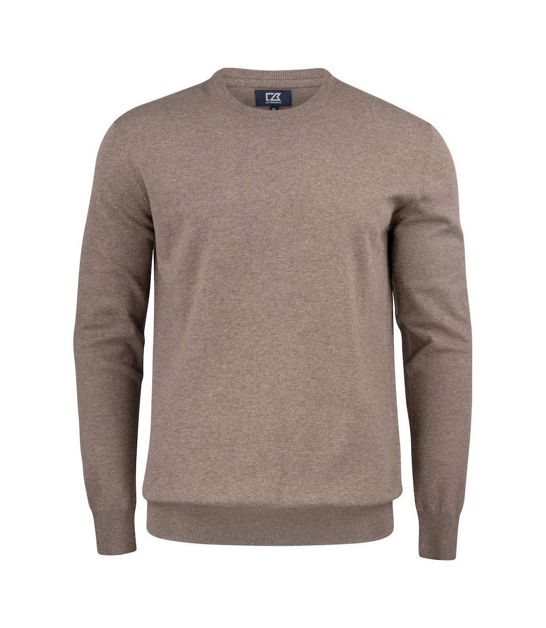 Mens oakville knitted crew neck sweater top nougat melange, melange Cutter & Buck-1