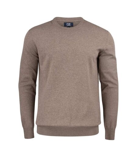 Mens oakville knitted crew neck sweater top nougat melange, melange Cutter & Buck