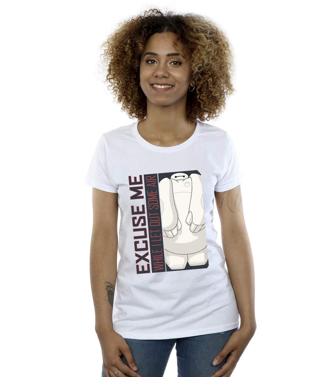 Disney - T-shirt BIG HERO BAYMAX EXCUSE ME SOME AIR - Femme (Blanc) - UTBI13310-2