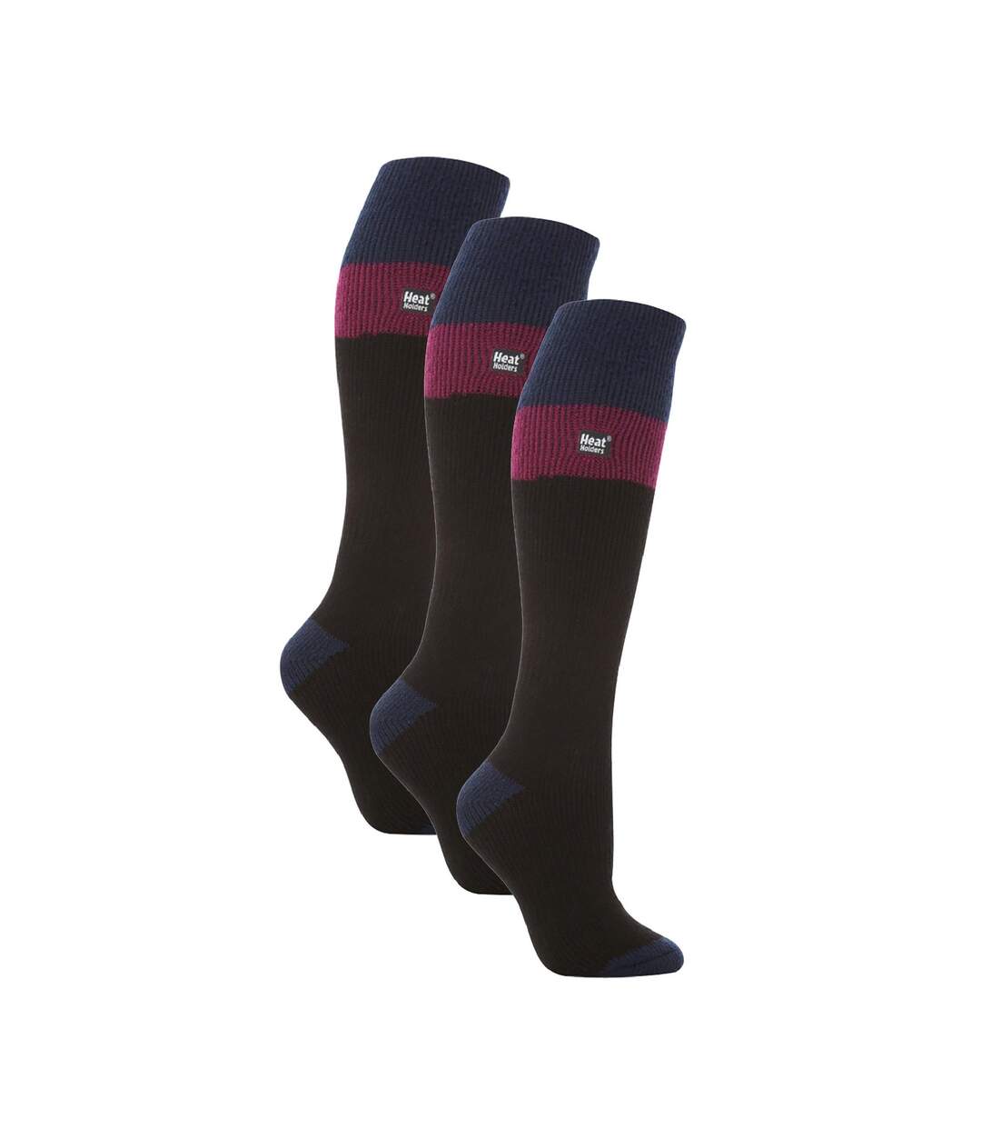 3 Pack Ladies Winter 2.3 TOG Thermal Long Knee High Ski Socks-1