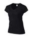 Gildan Womens/Ladies Soft Style V Neck T-Shirt (Black) - UTPC6324