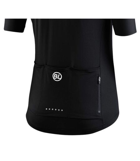 Womens/ladies Karol Full Zip Short-sleeved Jersey Black Bicycle Line