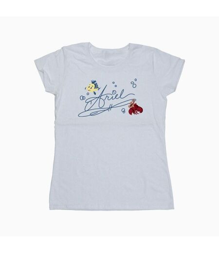Disney T-shirt en coton Ariel La Petite Sirène Femme/Ladies (Blanc) - UTBI26401