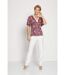 T-shirt court ample finition macramé-4