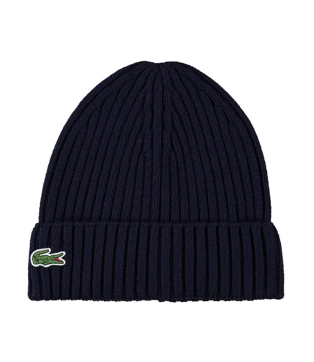 Bonnet noir homme lacoste rb9883 - taille unique-1