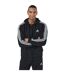 Mens Essentials 3 Stripes Fleece Full Zip Hoodie Black Adidas-4