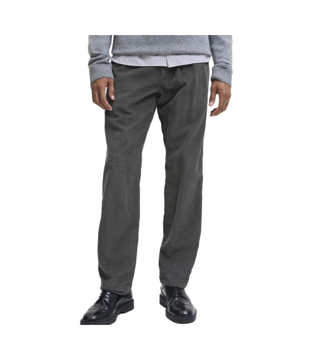 Pantalon velours gris homme jack & jones corduroy-1