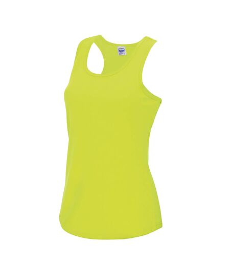 AWDis Just Cool Girlie Fit Sports Ladies Vest / Tank Top (Electric Yellow) - UTRW688