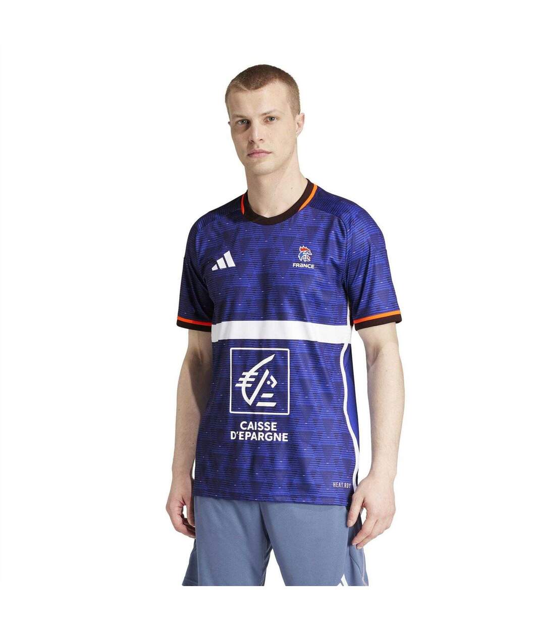 Maillot Manches Courtes Handball Motif/style France Homme Bleu Vif Adidas-4