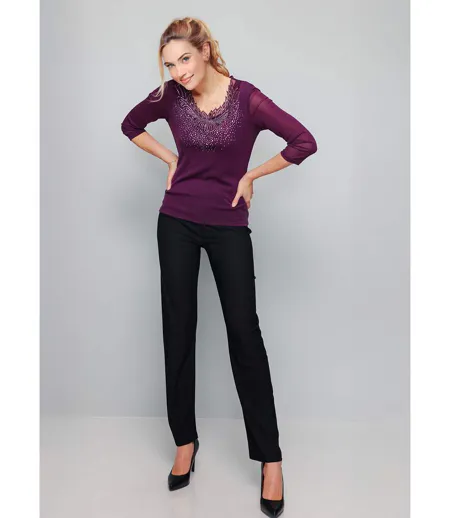 Tunique résille avec broderies et strass