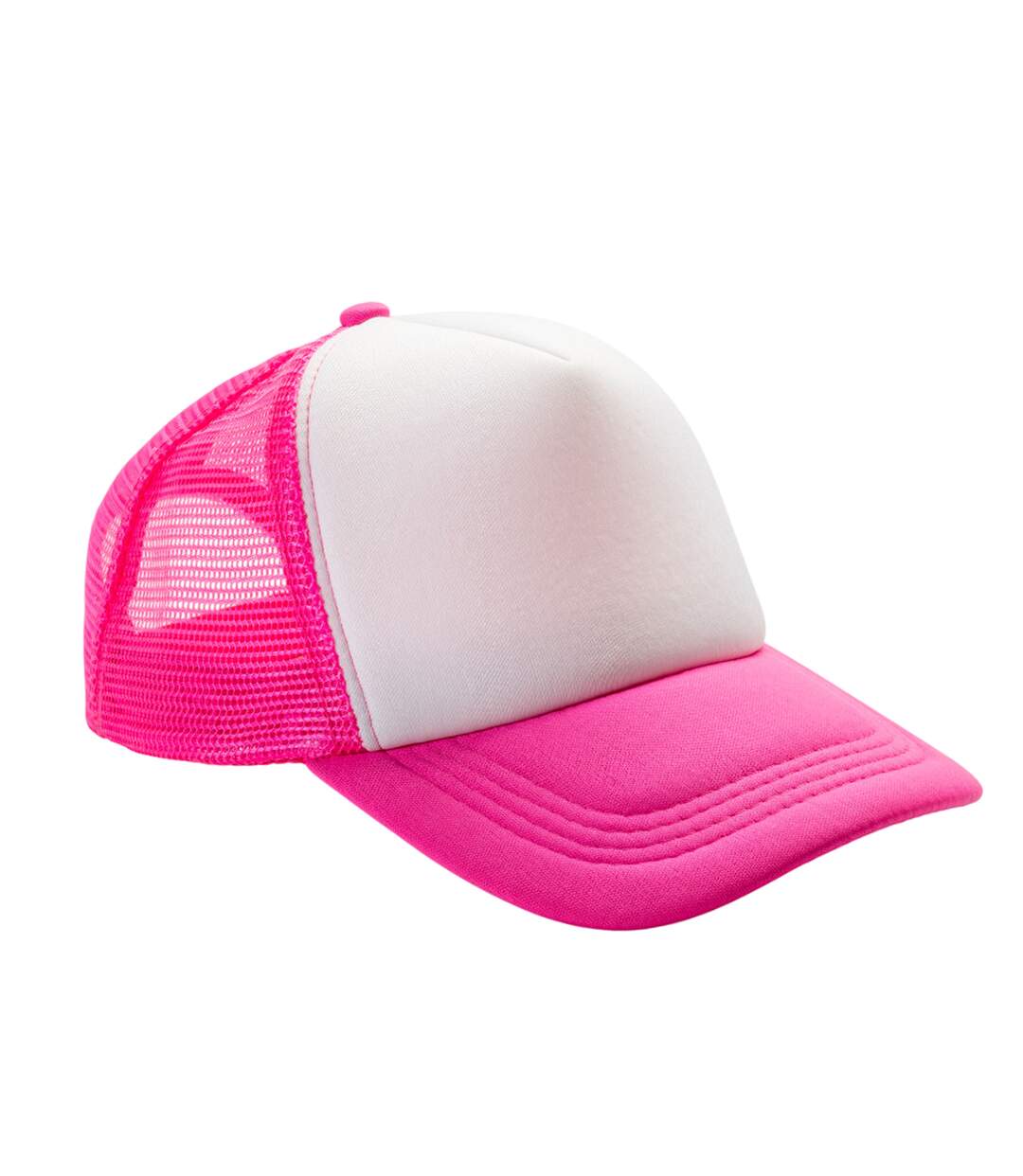 Casquette Trucker Detroit Rose Vif Blanc Result Headwear-1