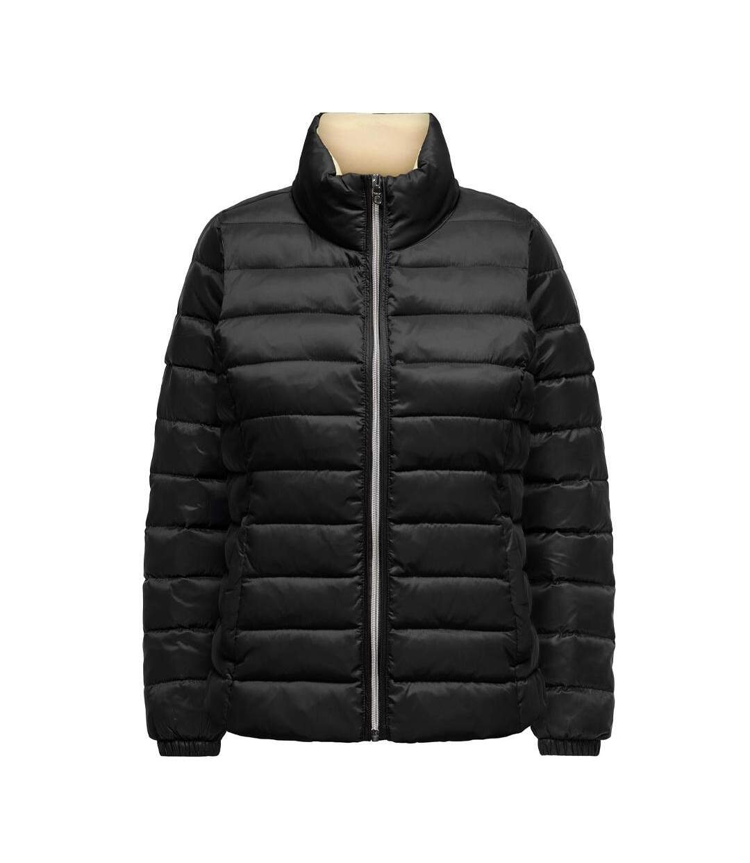 Doudoune noir/beige femme only talire quilted-1