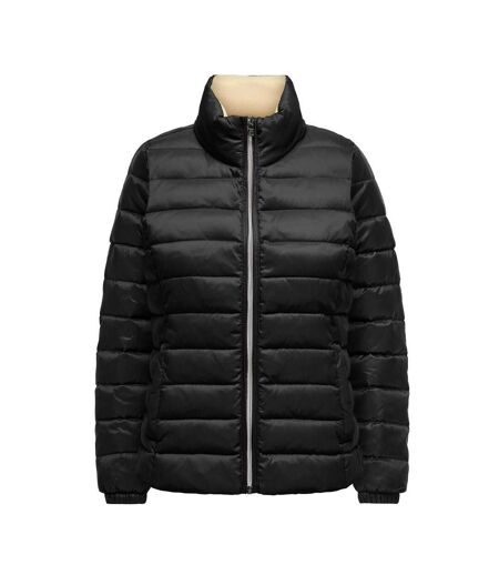 Doudoune noir/beige femme only talire quilted