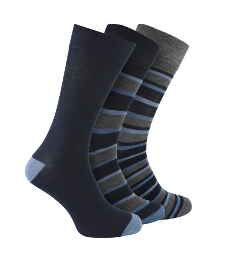 12 Pack Mens Non Elastic Striped Soft Breathable Bamboo Socks