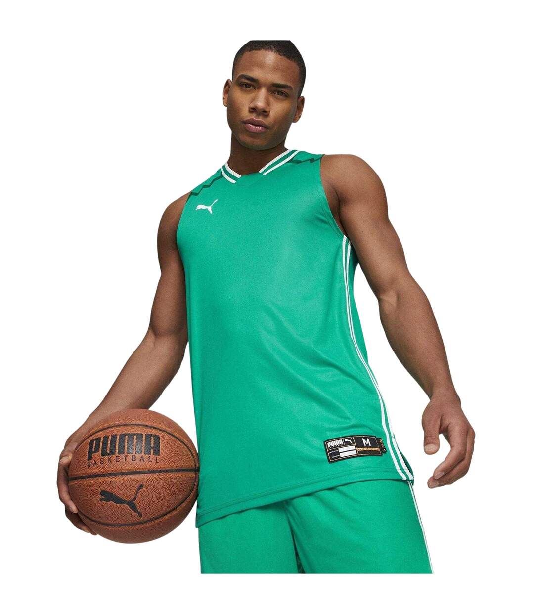 Mens Hoops Team Game Performance Basketball Jersey Pepper Green Puma-1