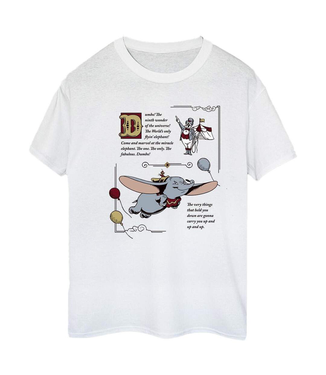 Disney - T-shirt DUMBO STORY BOOK PAGE - Femme (Blanc) - UTBI20431-1
