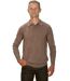 Pull marron clair homme cachemire col polo