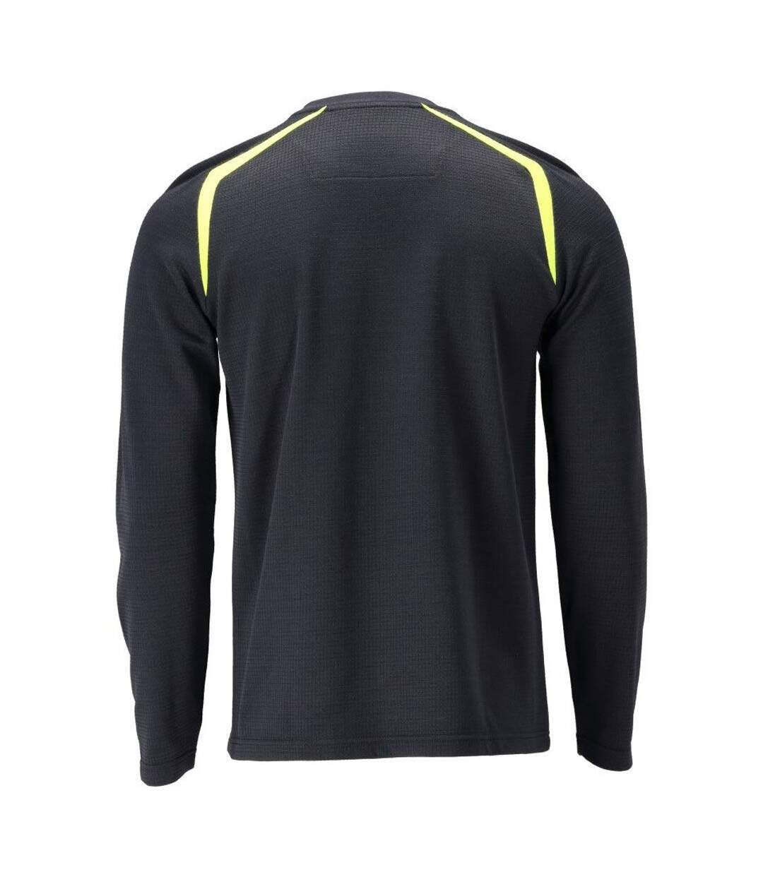 T-shirt Manches Longues Accelerate Multisafe Homme Bleu Marine Foncé Jaune Fluo Mascot-2