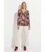 T-shirt long ample imprimé col V manches longues-3