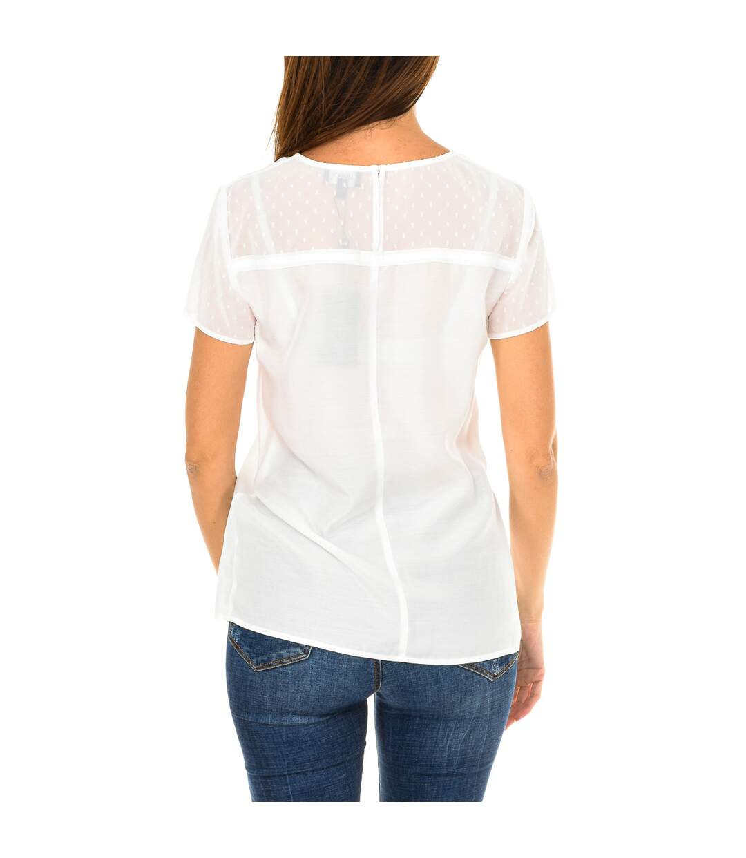 Women's short sleeve round neck blouse 3Y5H45-5NZSZ-3