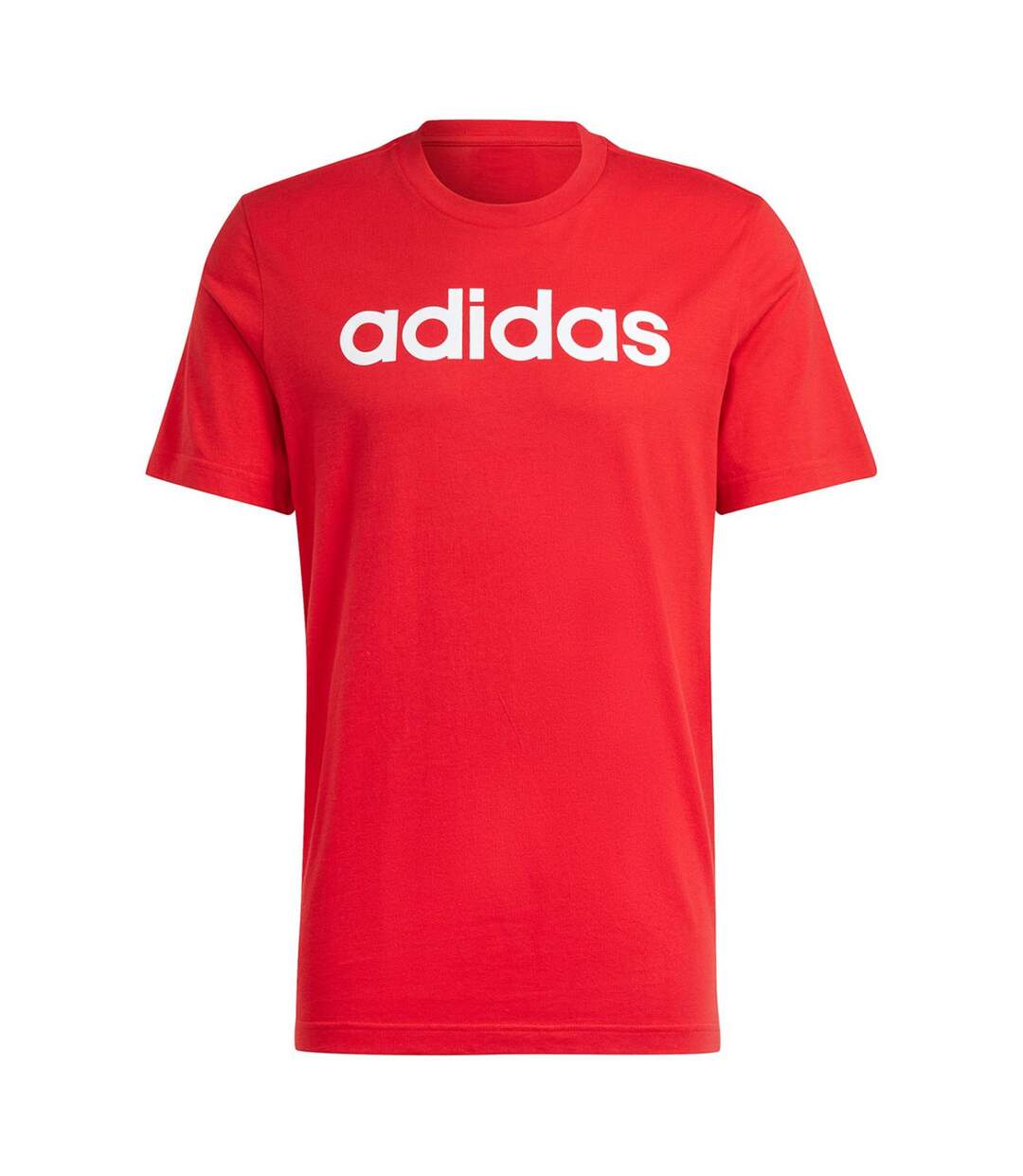 T-shirt Style Logo Brodé Essentials Linear Homme Rouge Adidas-2