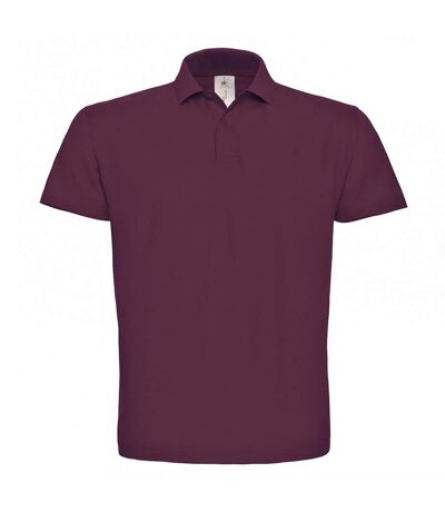 B&C ID.001 Unisex Adults Short Sleeve Polo Shirt (Wine)