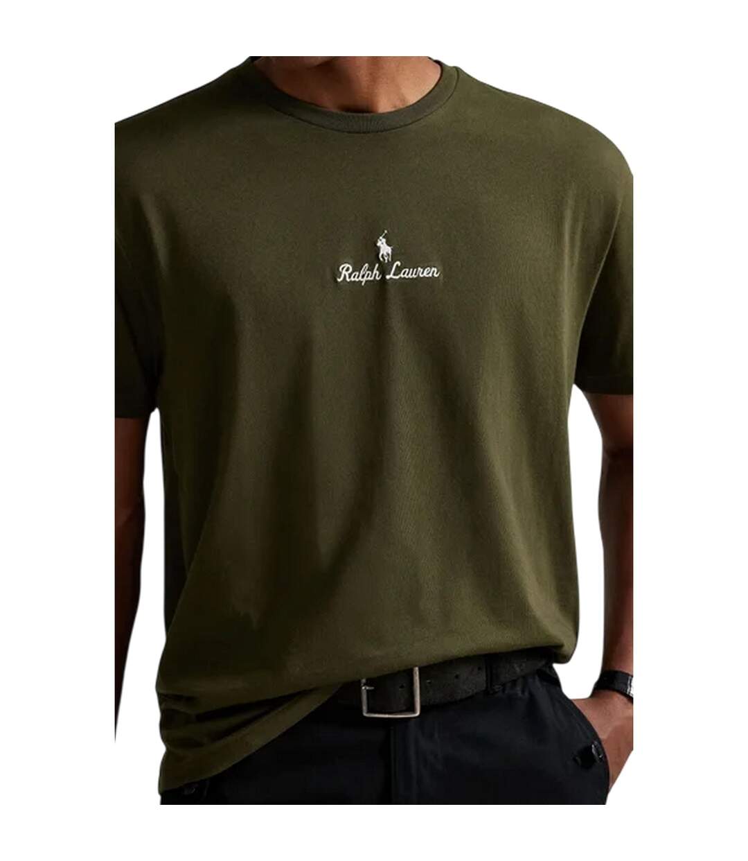 Mens Crew Neck Short-sleeved T-shirt Olive Ralph Lauren-4